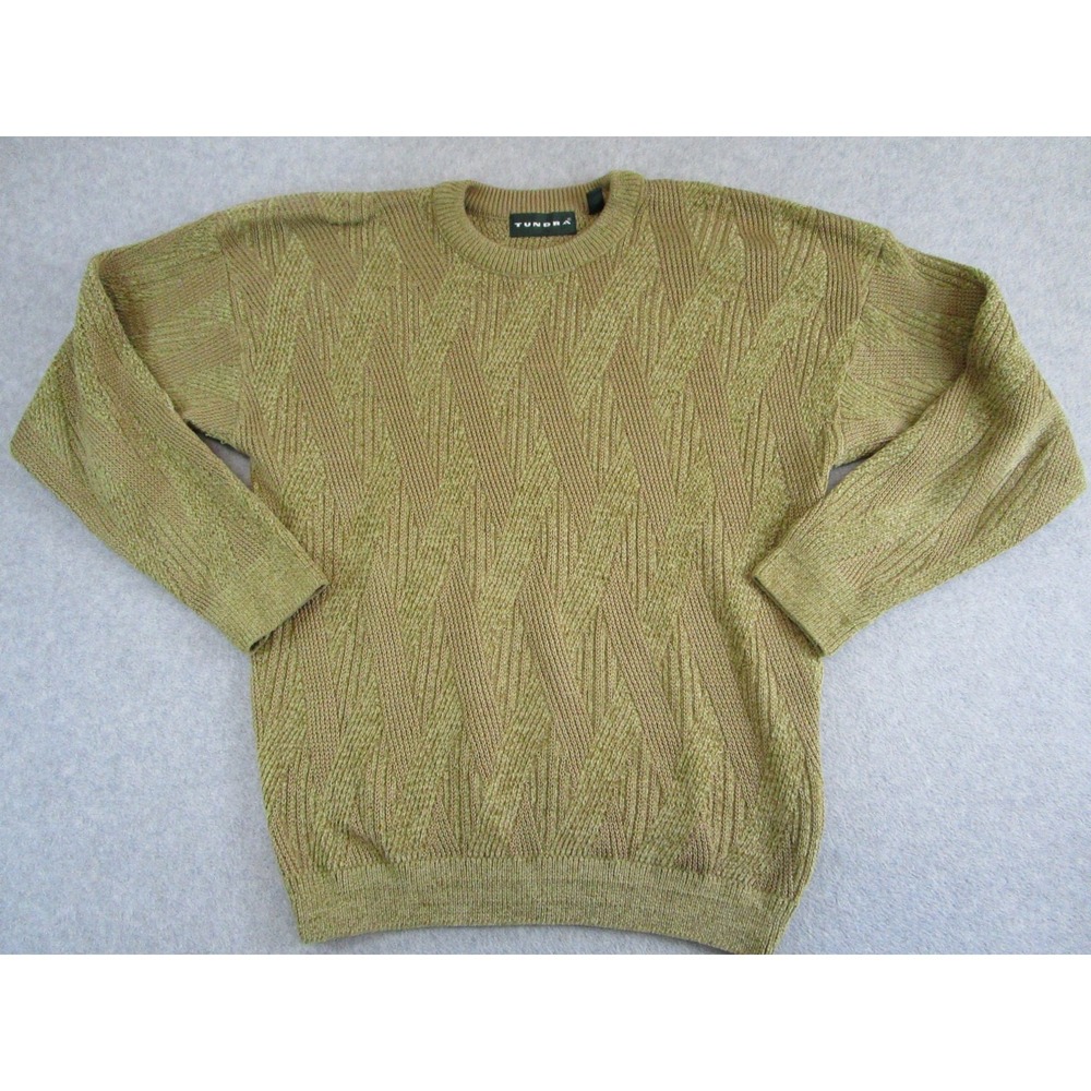 Vintage Tundra Sweater Mens Large Brown Textured Knit Pullover Canada 90s